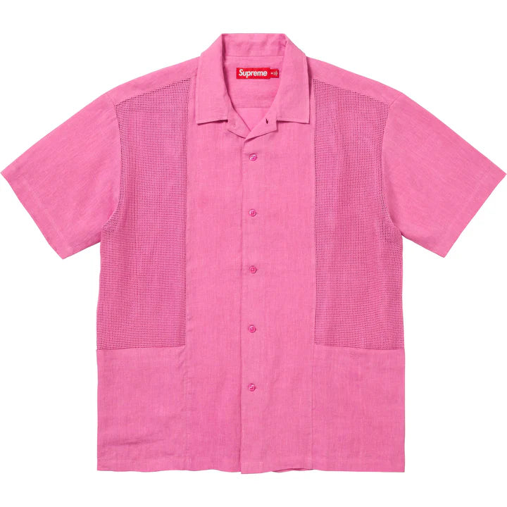 Supreme Mesh Panel Linen S S Shirt Central Kicks