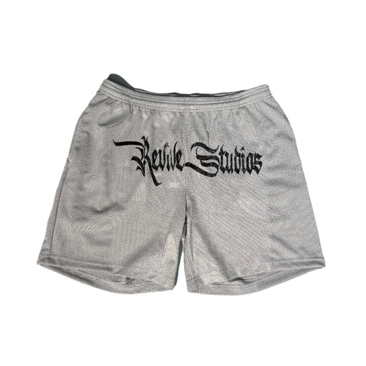 REVIVE STUDIOS MESH "OVERPRINT" MESH SHORTS GREY