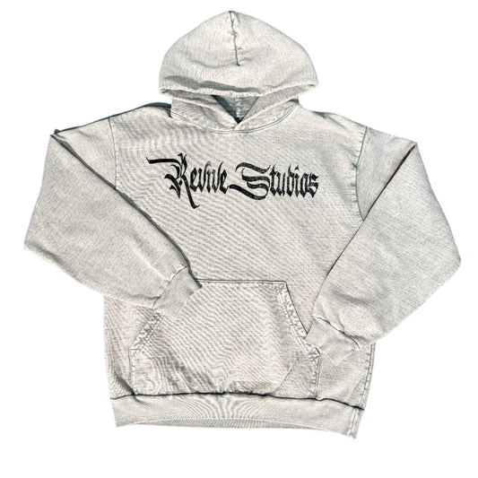 REVIVE STUDIOS PULL OVER HOODIE LIGHT GREY